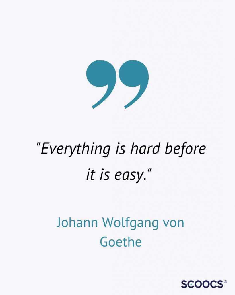 "Everything is hard before it is easy". Event Quote by Goethe