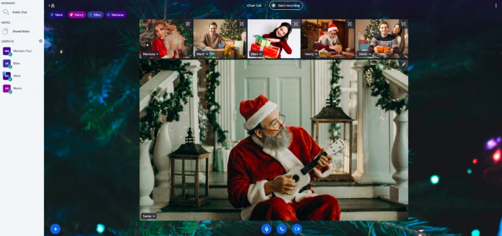 virtual Christmas gathering