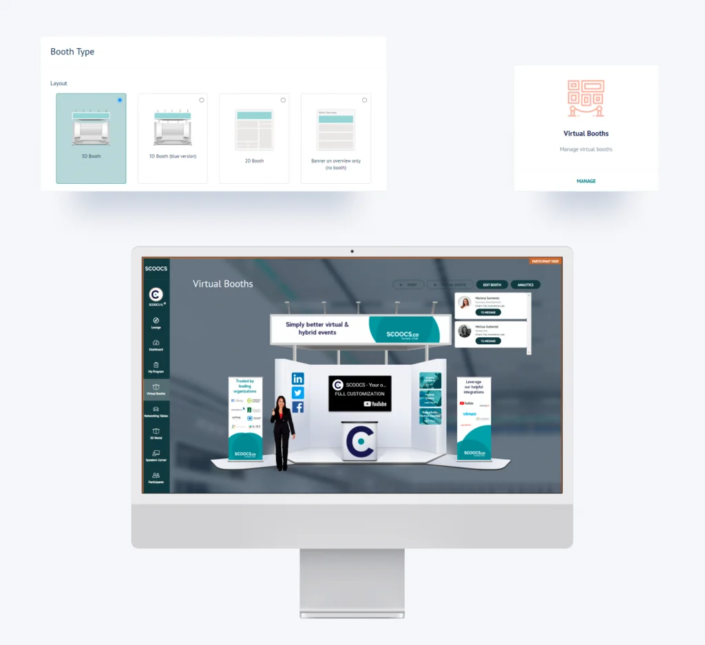 3D Booths - SCOOCS' online event sponsorship tools